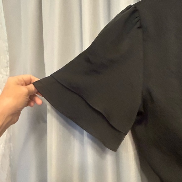 1/2off Express black midi Wrap Dress Size small High Low Wedding Guest - Picture 4 of 8